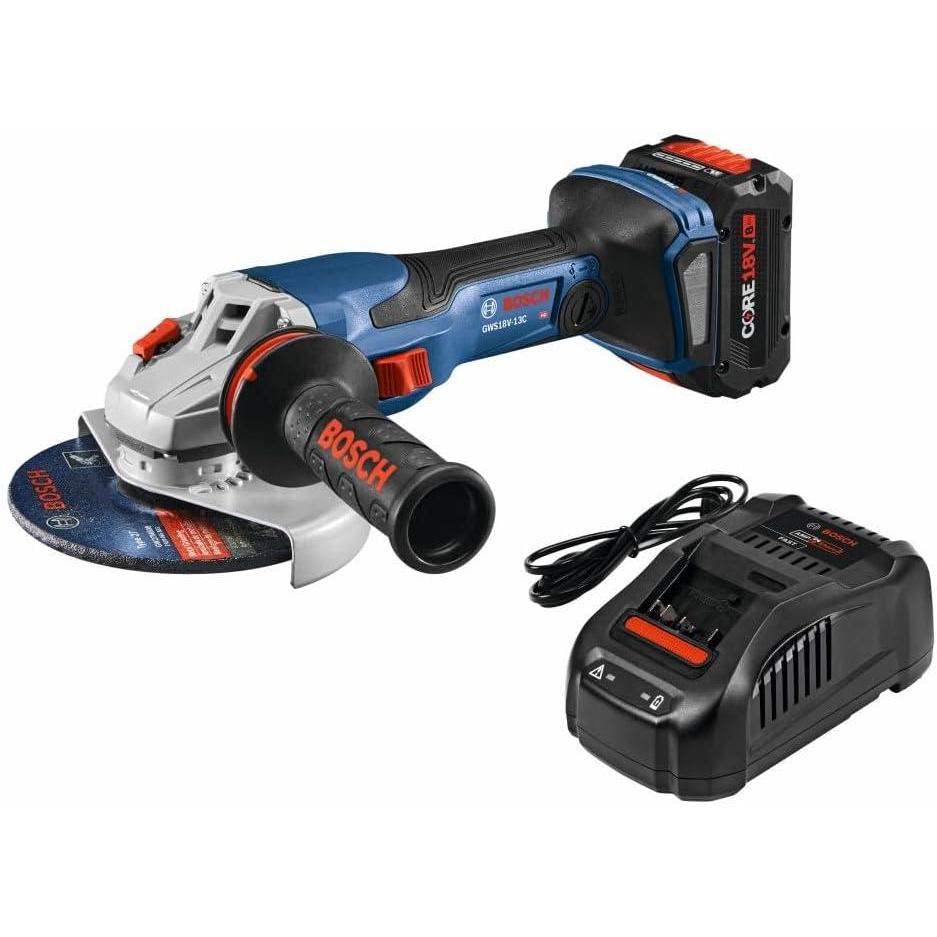 imageBosch GWS18V13CB14 PROFACTOR 18V ConnectedReady 5 6 In Angle Grinder Kit with 1 CORE18V 8 Ah High Power BatteryIndustrial