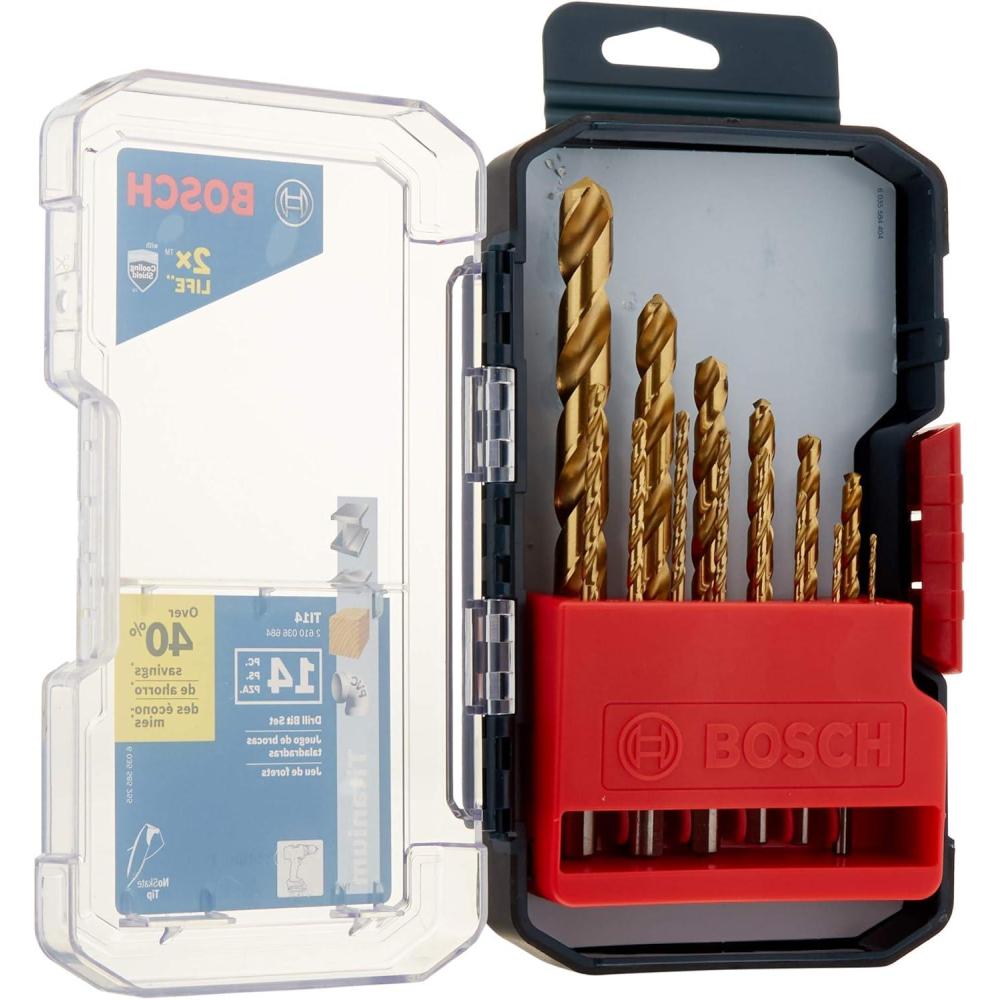 imageBosch TI2133 332 in x 214 in Titanium Nitride Coated Drill BitAssorted Sizes