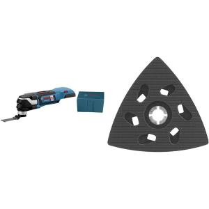 BOSCH 18-Volt EC Brushless StarlockPlus Oscillating Multi-Tool Bare Tool GOP18V-28N with BOSCH OSL350SPD Starlock Oscillating Multi-Tool Delta Sanding Pad