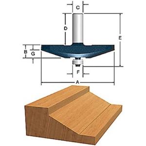 BOSCH 85640MC Ogee Raised Panel Cutter 3-3/8-Inch Diameter 5/8-Inch Cut 1/2-Inch Shank Router Bit