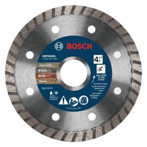BOSCH DBT0401 4 in. Premium Turbo Rim Diamond Blade | Fast, Smooth Cuts | Concrete, Brick, Stone | Standard Angle Grinders(4-1/2″ DIAMETER)