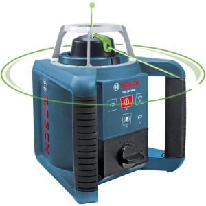 BOSCH GRL900-20HVK REVOLVE Self-Leveling Horizontal/Vertical Rotary Laser Kit, Includes Tripod, Grade Rod, Receiver, 2 D Batteries, Carrying Case, & Accessories(GREEN – 1000 ft. Rotary Laser)
