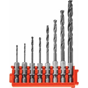 BOSCH ITDDV08C – 8 pc. Driven Impact Black Oxide Drill Bits with Clip for Custom Case System