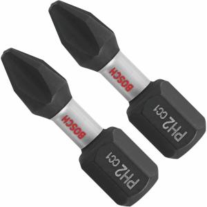 BOSCH ITDPH2102-2 pc. Driven 1 In. Impact Phillips® #2 Insert Bits
