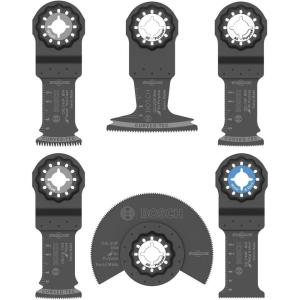 BOSCH OSL006 5-Piece Starlock Oscillating Multi Tool Assorted Set Blades for Mixed Applications in Metal, Wood and Other General Purpose Materials with Included Pouch