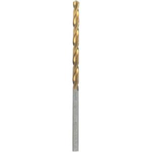 BOSCH TI2143 1-Piece 1/4 in. x 4 in. Titanium Nitride Coated Metal Drill Bit with 3/8 in. Reduced Shank for Applications in Heavy-Gauge Carbon Steels, Light Gauge Metal, Hardwood(7/64 in)