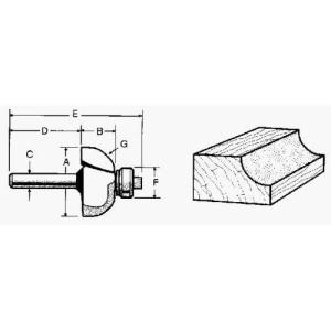 Bosch 85230MC 5/8 in. x 3/4 in. Carbide-Tipped Double-Flute Straight Bit