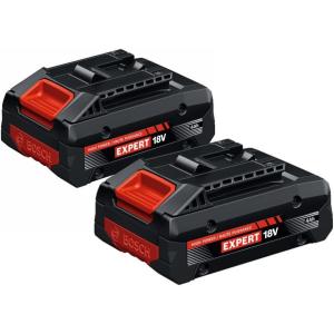 Bosch EXBA18V-40-2PK Expert 18V 4 Ah High Power Battery 2-Pack with High-Power Tabless Cells, CoolPack™ 2.0 Technology, and AMPShare™ System Compatibility