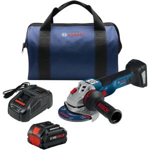 Bosch GWS18V-10B14 18V Brushless 4-1/2 – 5 In. Angle Grinder Kit with (1) CORE18V® 8 Ah High Power Battery