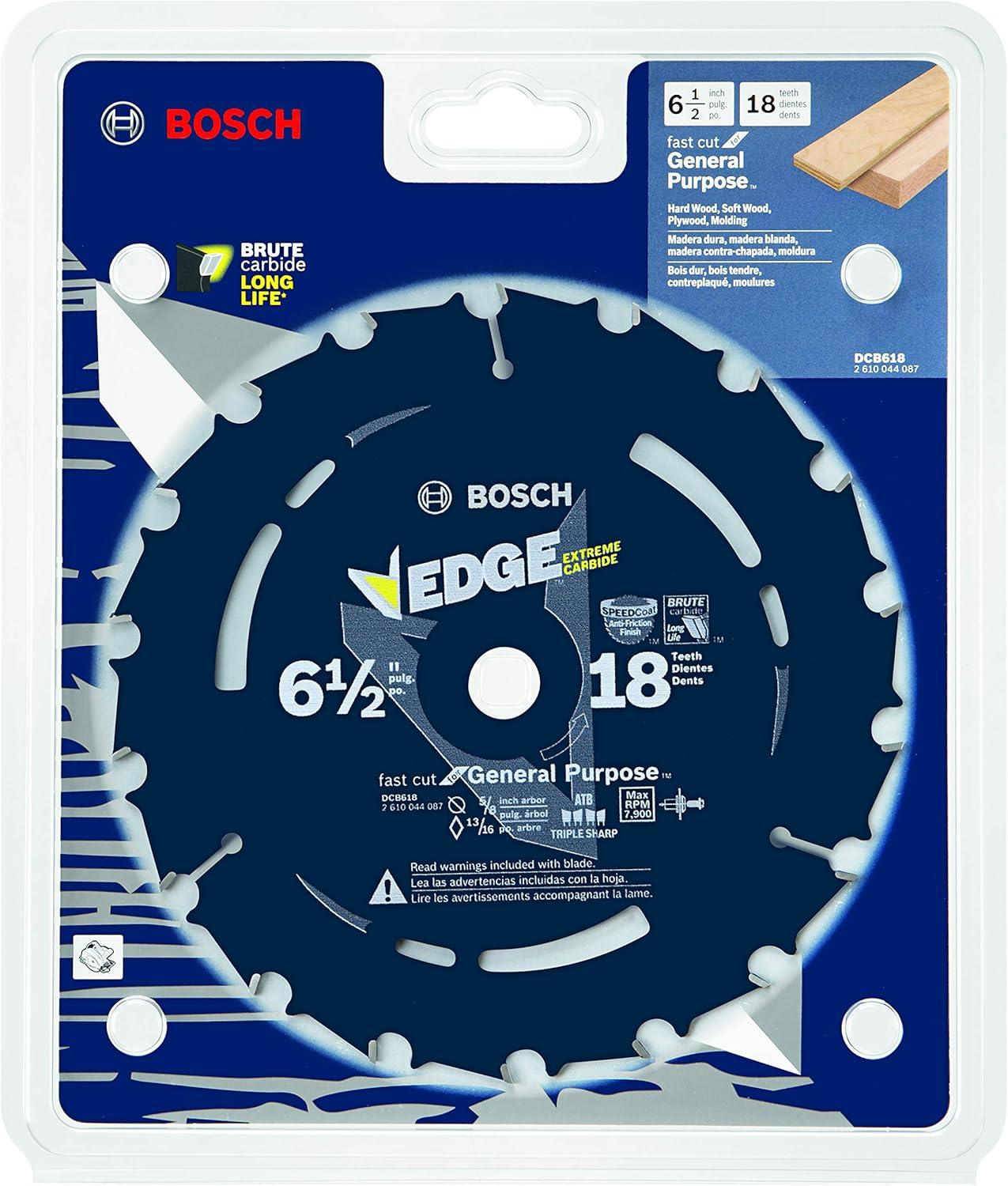 imageBOSCH DCB618 612 In 18 Tooth Daredevil Portable Saw Blade CordedCordless Fast Cut Blue