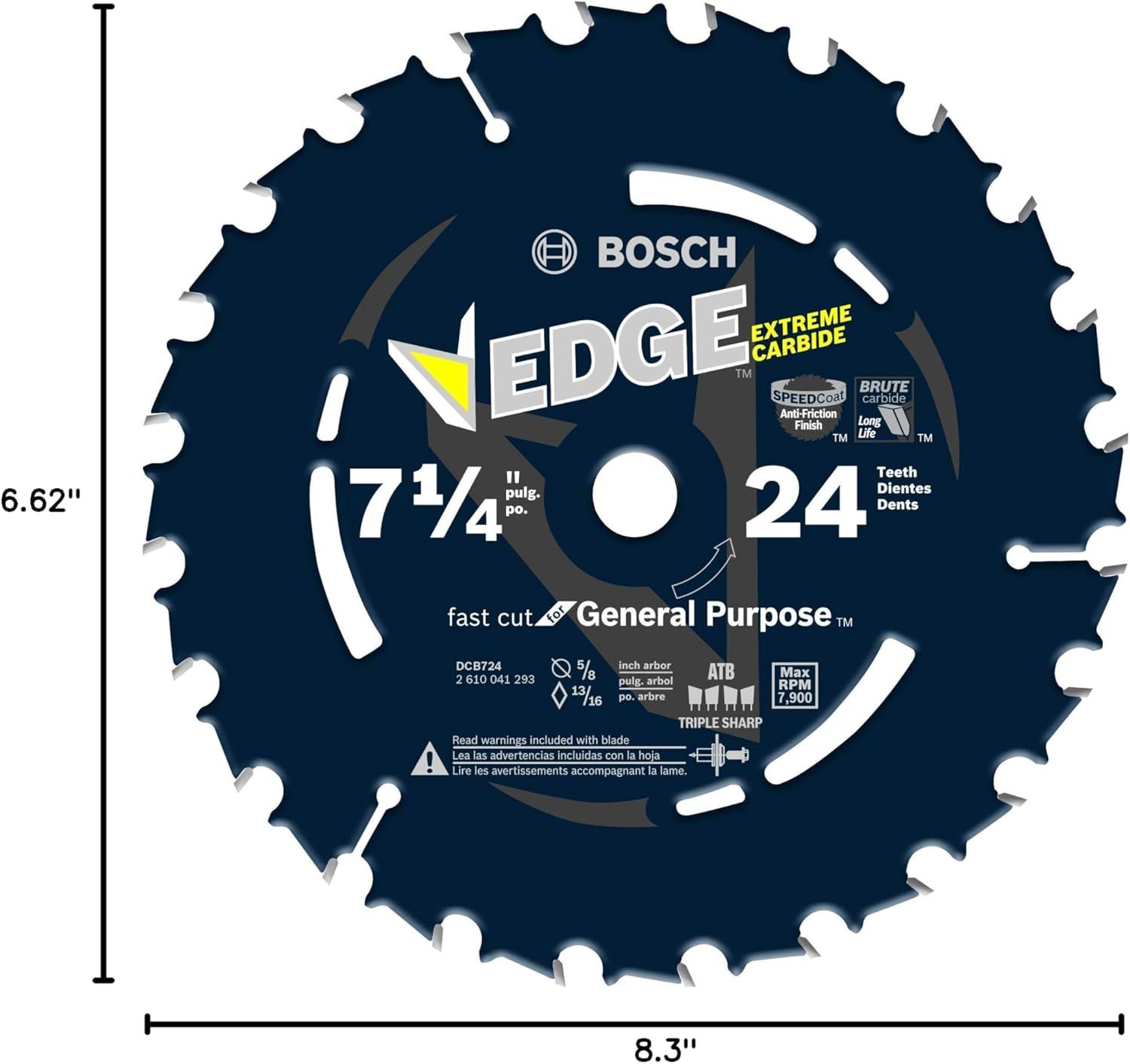imageBosch CBCL518A 538Inch 18 Tooth ATB General Purpose Saw Blade with 58 Arbor714 Diameter