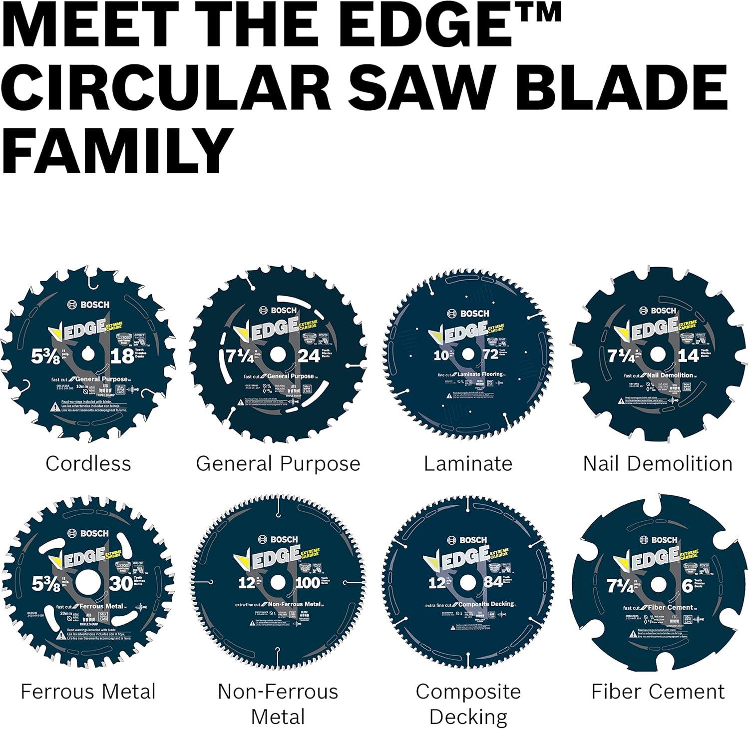 imageBosch DCB724B3 3 pc 714 In 24 Tooth Edge Circular Saw Blades for Framing