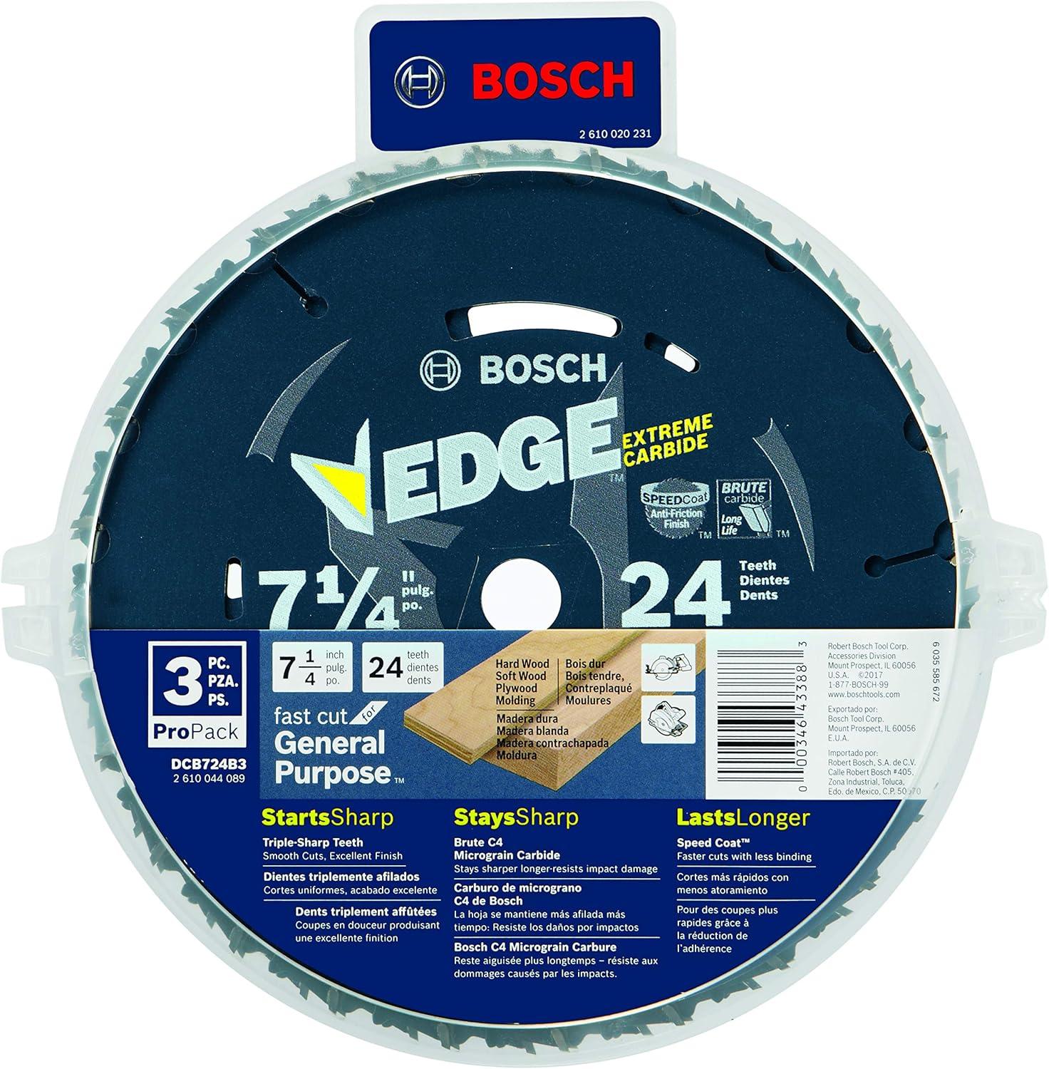 imageBosch DCB724B3 3 pc 714 In 24 Tooth Edge Circular Saw Blades for Framing