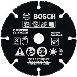 BOSCH CMW300 3 In. Carbide Multi-Wheel Compatible with 3/8 In. Arbor for Applications in Cutting Wood, Wood with Nails, Plastic, Plaster