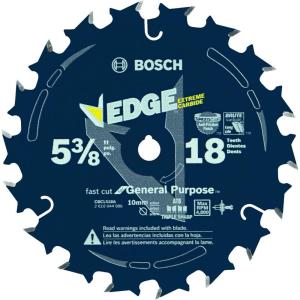 Bosch CBCL518A 5-3/8-Inch 18 Tooth ATB General Purpose Saw Blade with 5/8″ Arbor(5-3/8″ Diameter)