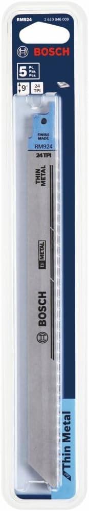 imageBosch RM924 5 pc 9 in 24 TPI Metal Reciprocating Saw Blade