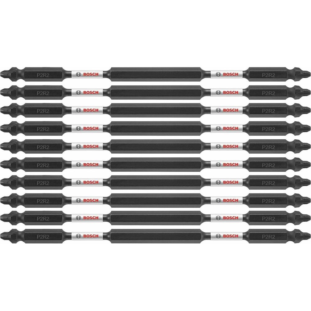 imageBOSCH ITDEP2R26B 10Pack 6 In PhillipsSquare 2 Impact Tough DoubleEnded Screwdriving Bits10Pack