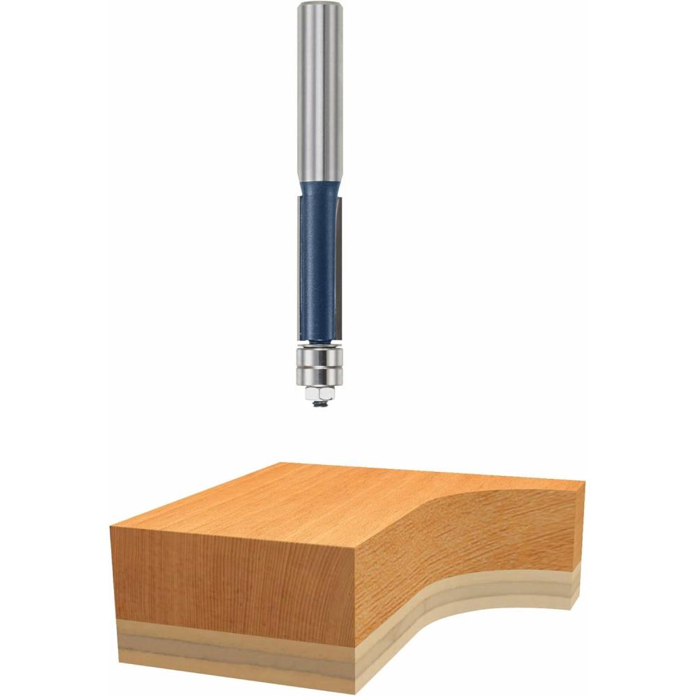 imageBosch 85601M 12 In x 112 In Carbide Tipped 2Flute Templet Trim Bit