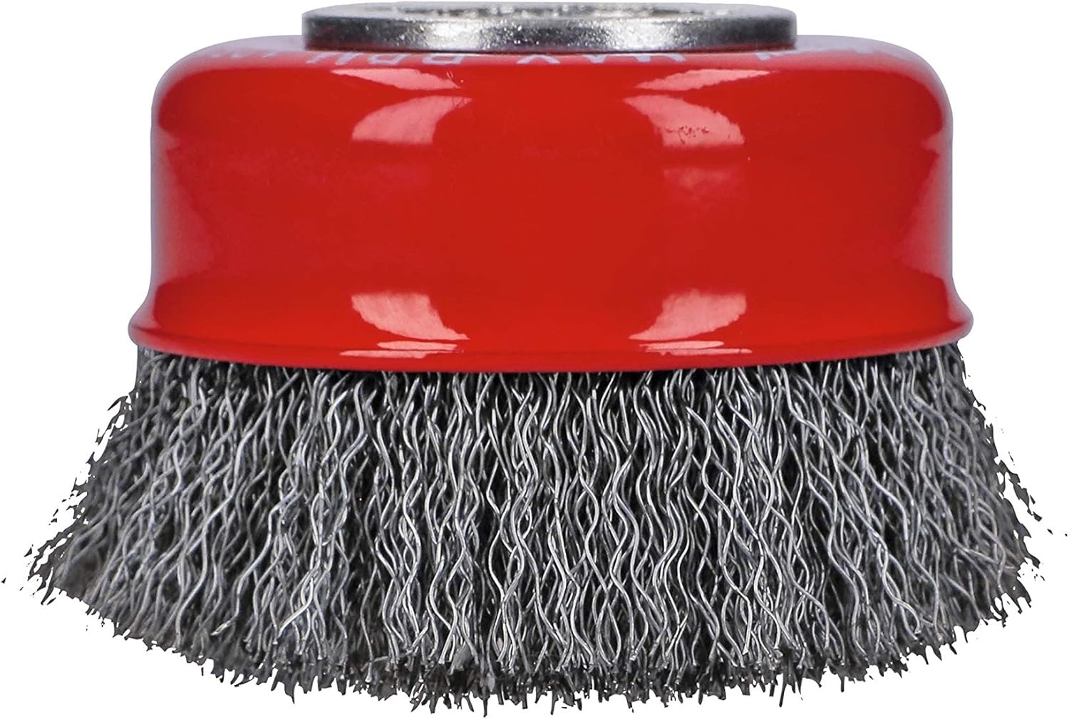 image:imageBOSCH WBX329 3 in XLock Arbor Stainless Steel Knotted Wire Single Row Cup Brush for Applications in Removing Weld Scale Burrs and Corrosion Preparing Painting SurfacesCarbon Steel Wire Cup Brush