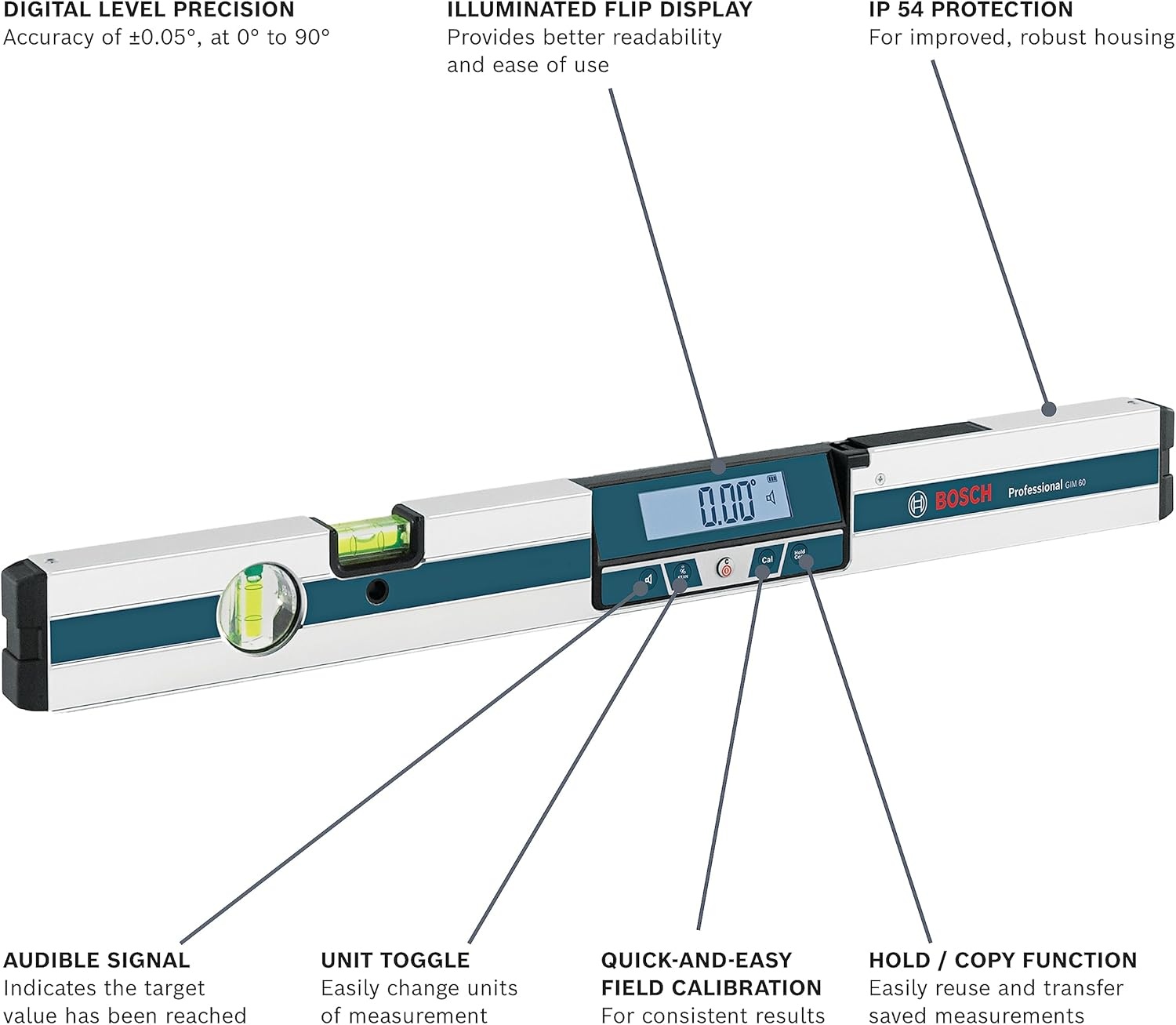 image:imageBOSCH GIM 60 24 Inch Digital Level Includes 4 AA Batteries amp Carrying Case24 Digital Level