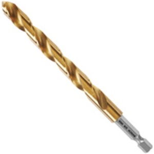 BOSCH TI2132IM 1-Piece 5/64 In. x 2 In. Titanium Nitride Coated Metal Drill Bit Impact Tough with Impact-Rated Hex Shank Ideal for Heavy-Gauge Carbon Steels, Light Gauge Metal, Hardwood(3/8 in)