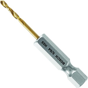 BOSCH TI2132IM 1-Piece 5/64 In. x 2 In. Titanium Nitride Coated Metal Drill Bit Impact Tough with Impact-Rated Hex Shank Ideal for Heavy-Gauge Carbon Steels, Light Gauge Metal, Hardwood(5/64″ Diameter)