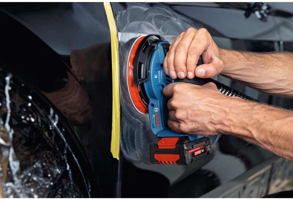 image:imageBOSCH GEX18V1503N 18V Random Orbit Sander 6 Inch Cordless Sander for Woodworking Fine Finish Sander with Variable Speed Brushless Motor Bare Tool